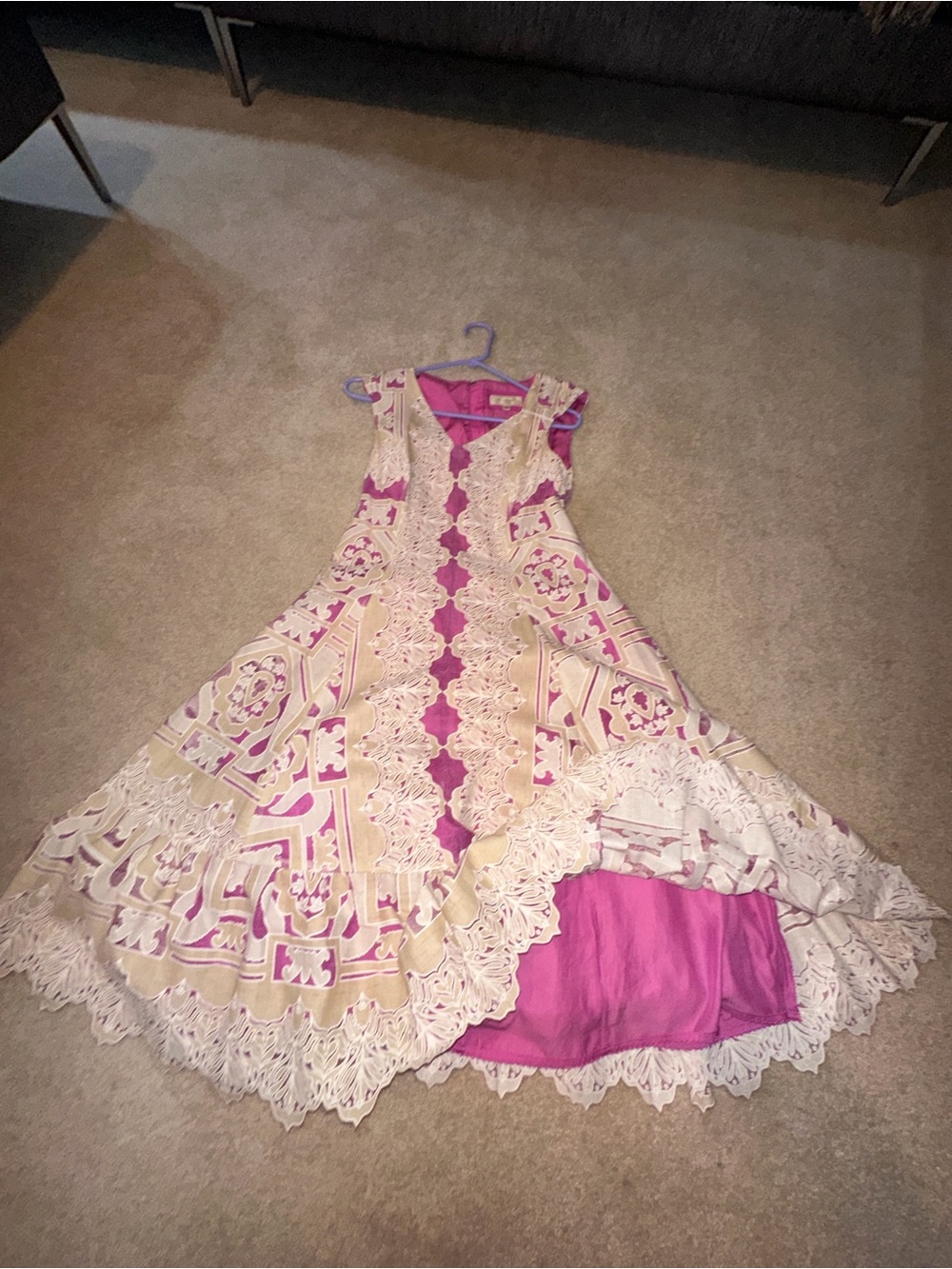 Moulinette Soeurs Vibrant Plum Cream Feminine Dress